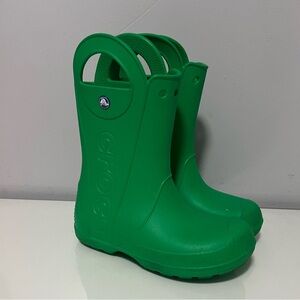 CROCS Kids Vibrant Green Rain Boots
